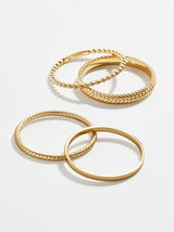 BaubleBar Mamie 18K Gold Ring Set - Gold - 
    Set of four 18K gold plated sterling silver rings