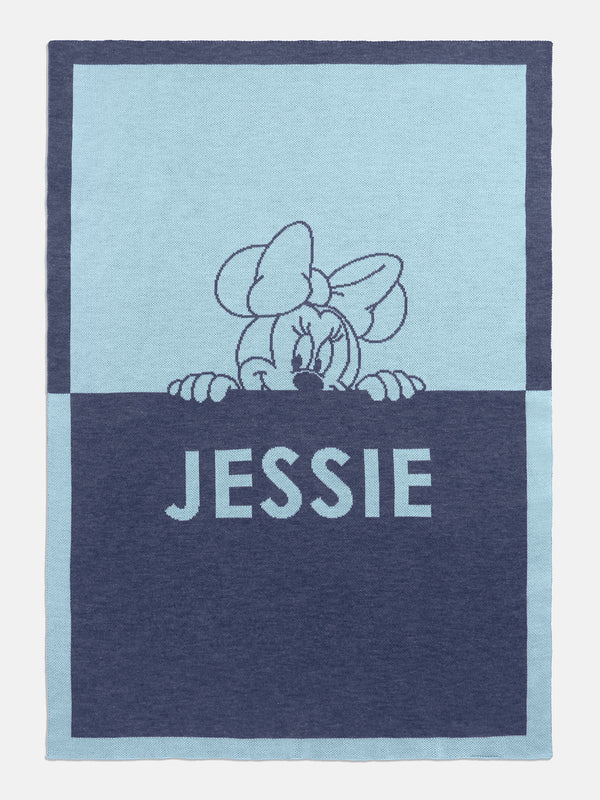 Minnie Mouse Disney Custom Blanket - Light Blue/Navy
