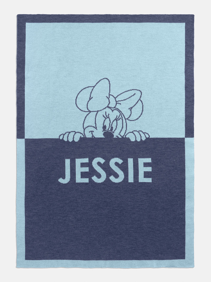 BaubleBar Minnie Mouse Disney Custom Blanket - Light Blue/Navy - 
    Custom, machine washable blanket
  
