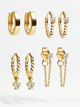 BaubleBar Luna 18K Gold Earring Set - Clear/Gold - 
    Enjoy 20% off - This Week Only
  
