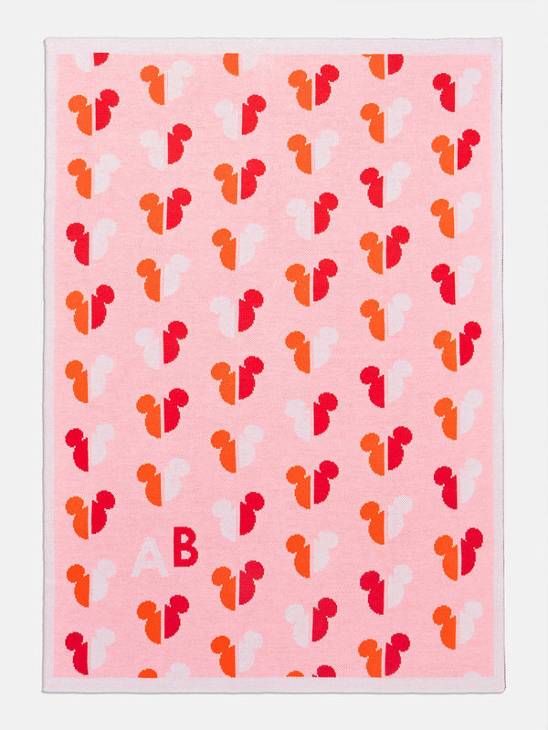 Mickey Mouse Disney Custom Initial Blanket - Pink/Orange