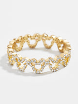 BaubleBar Mickey Mouse Outline 18K Gold Ring - Gold/Pavé - 
    18K Gold Plated Sterling Silver