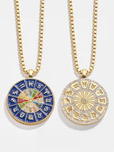 BaubleBar 18K Gold Reversible Medallion Necklace - Astro - 
    18K gold plated sterling silver