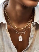 BaubleBar 18K Gold Medallion Necklace - Evil Eye -
18K gold plated sterling silver, Cubic Zirconia