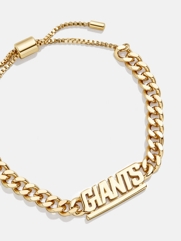 New York Giants NFL Gold Curb Chain Bracelet - New York Giants