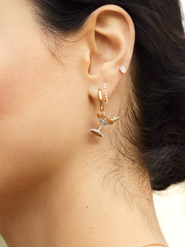Down and Dirty Earrings - Clear/Gold