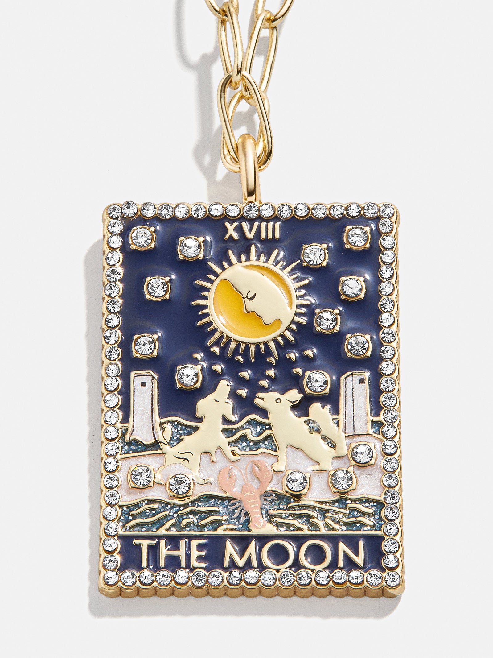 Tarot Card Necklace - The Moon – Tarot card pendant necklace BaubleBar