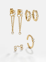 BaubleBar Lexi 18K Gold Earring Set - Clear/Gold - 
    Enjoy 20% off - This Week Only
  
