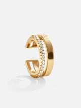 BaubleBar Emely 18K Gold Ear Cuff - Gold - 
    18K gold plated sterling silver, Cubic Zirconia stones