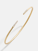 BaubleBar Rima 18K Gold Cuff Bracelet - Smooth Gold - 
    18K gold plated sterling silver, Cubic Zirconia stones