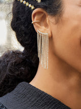 BaubleBar Daniella Earrings - Clear/Gold - 
    Crystal fringe ear crawlers
  
