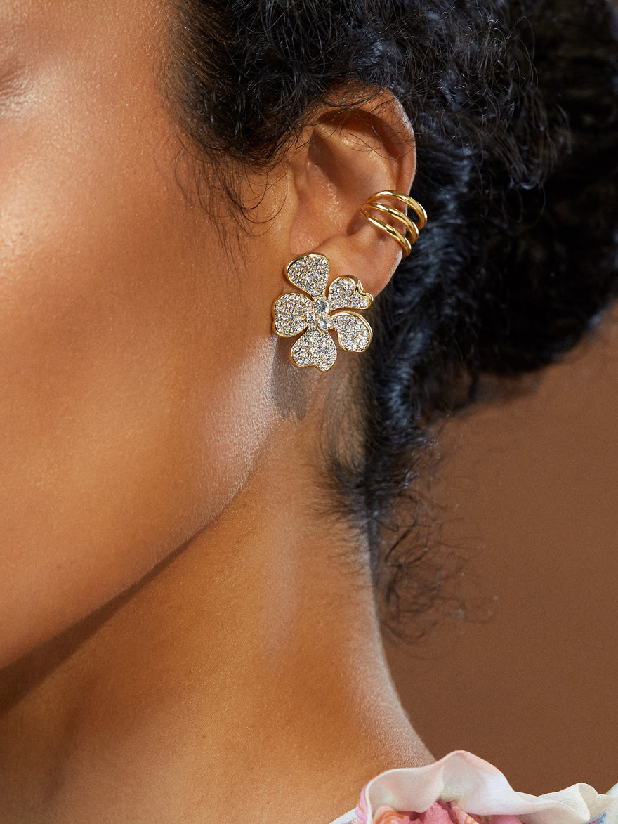 Lizzie Earrings - Gold/Pavé