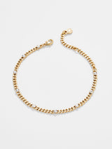 BaubleBar Cassandra Bracelet - Gold Plated Brass - 
    Curb chain and crystal bracelet
  
