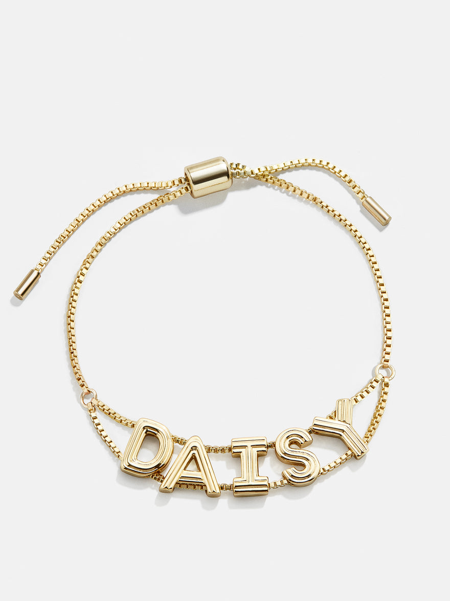 Retro Slider Custom Bracelet - Etched Gold