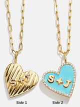 BaubleBar Reversible 18K Gold Custom Heart Necklace - Gold/Pavé - 
    25% Off Custom Gifts: The Annual Custom Event