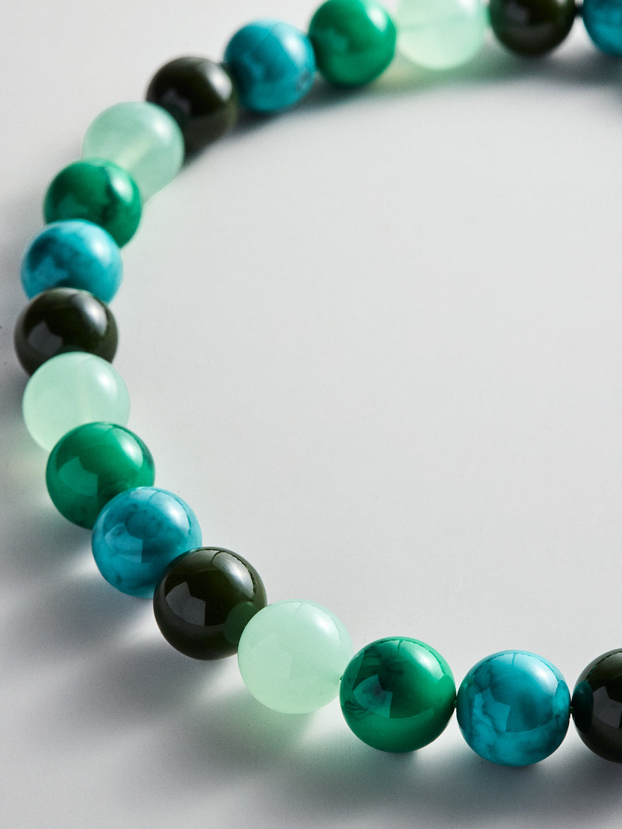 Mini Jane Beaded Necklace - Blue Multi