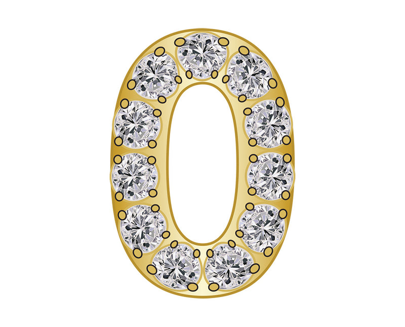 Pavé Number Icon - 0