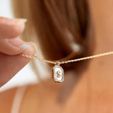 Gold & Mother of Pearl Initial Necklace - Mother Of Pearl