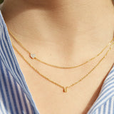 18K Gold Asymmetrical Heart Necklace - Heart