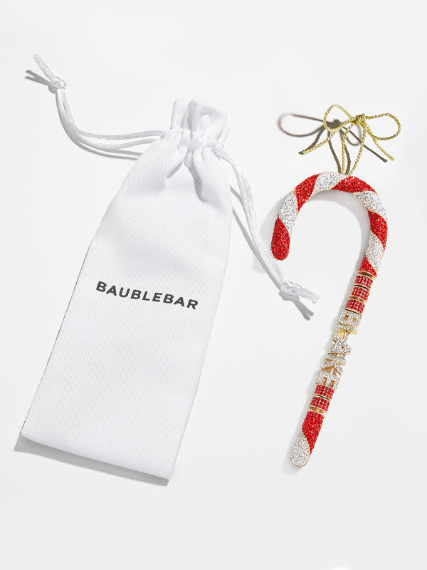 Candy Cane Ornament Pouch - White