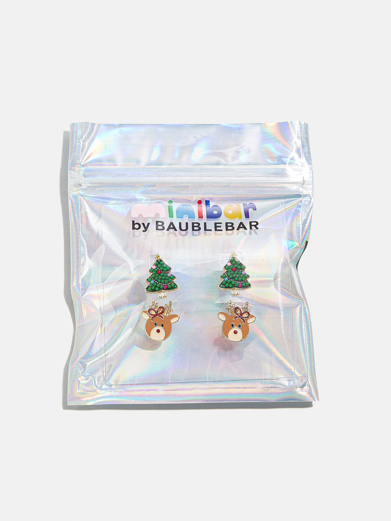 BaubleBar Merry & Bright Kids' Earring Set - Green - 
    Kids' holiday earring set
  
