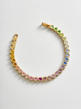 BaubleBar Kali Tennis Bracelet - Multi - 
    Rainbow heart bracelet
  
