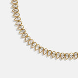 Julia 14K Gold Adjustable Tennis Necklace - Gold/Pavé