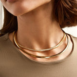 Julia 14K Gold Adjustable Tennis Necklace - Gold/Pavé