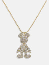 BaubleBar Mickey Mouse Disney 3D Necklace - Clear/Gold - Disney pendant necklace
