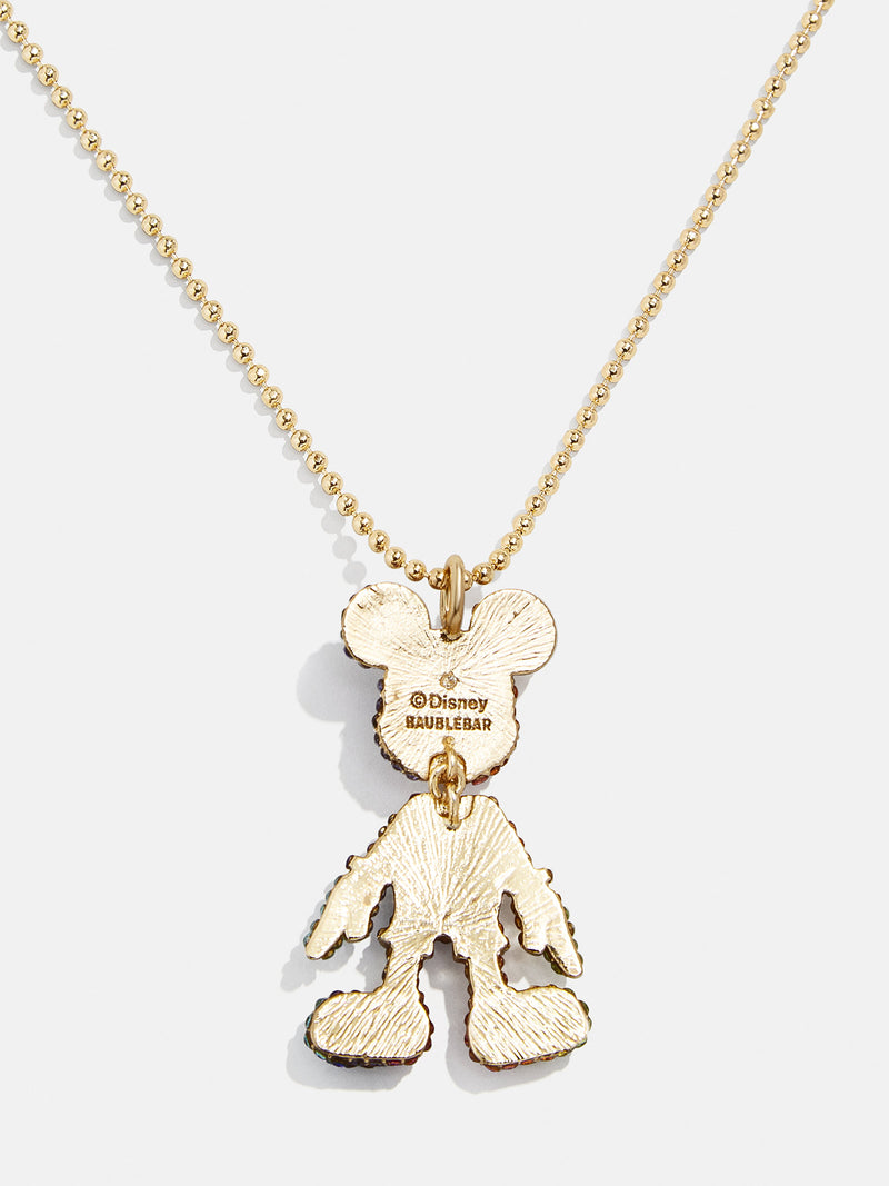 BaubleBar Mickey Mouse Disney 3D Necklace - Clear/Gold - Disney pendant necklace