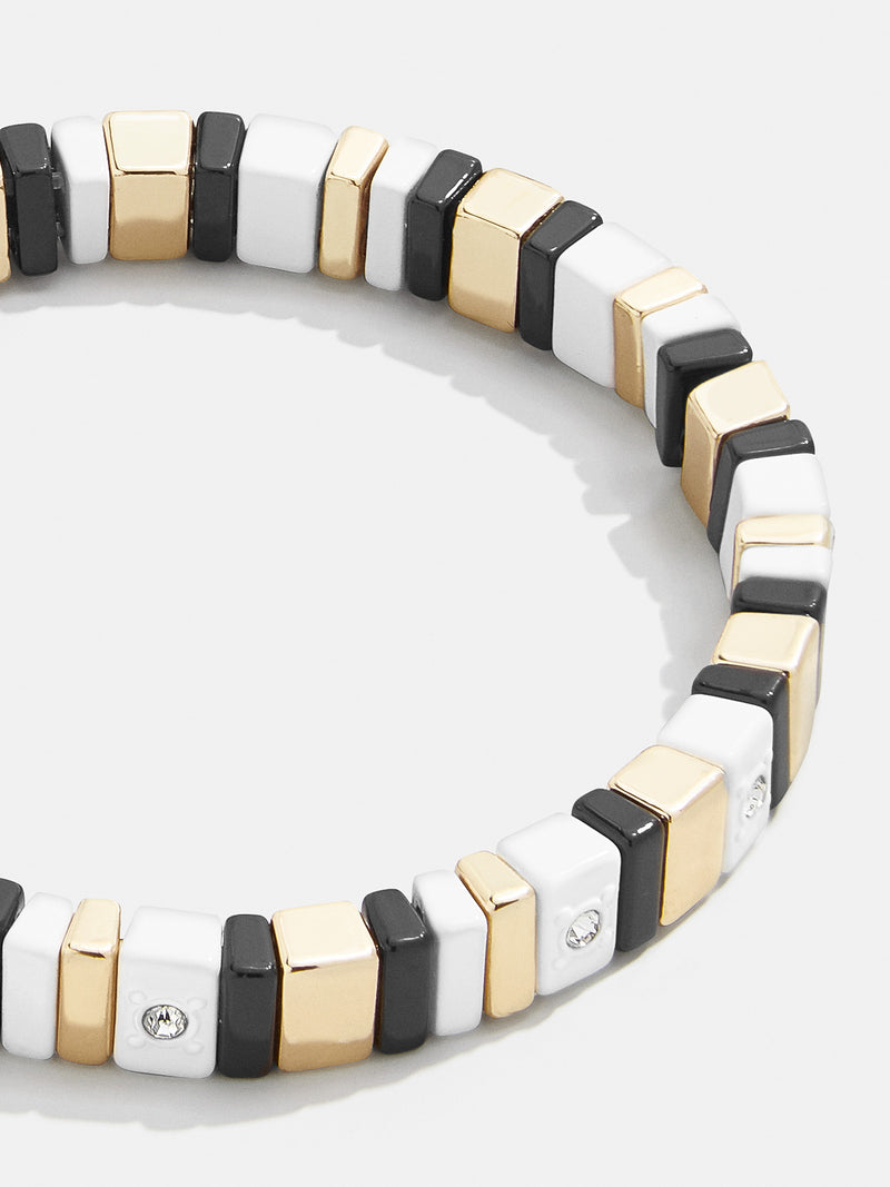 BaubleBar Black/White - Enamel beaded stretch bracelet