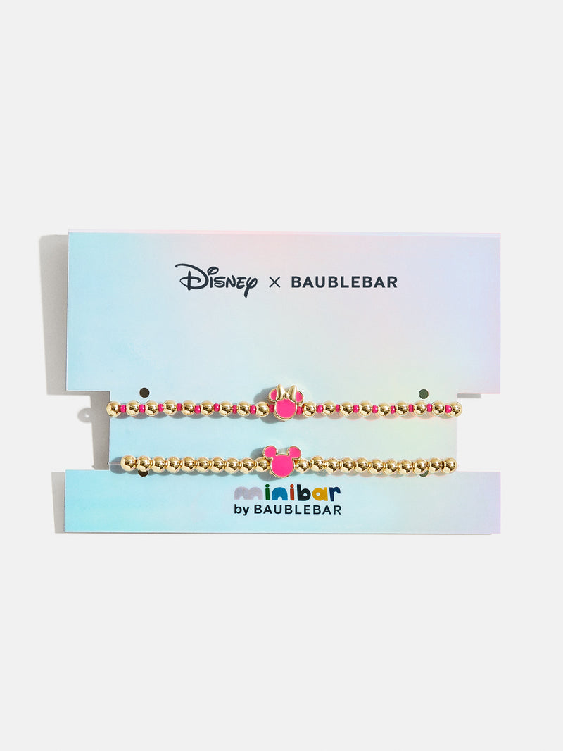 BaubleBar Pink - 
    Two kids' gold beaded stretch bracelets
  
