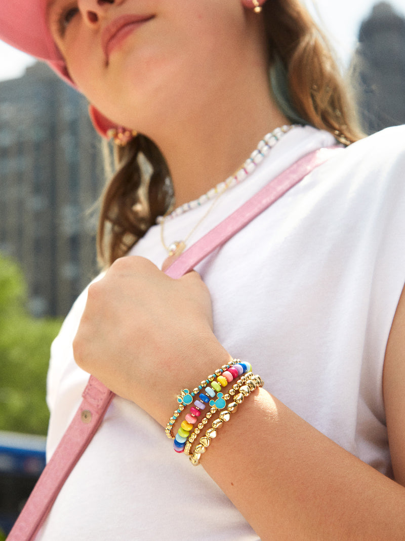 Disney Kids Pisa Bracelet Set Two kids gold beaded stretch