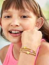 BaubleBar Yellow - Two kids' gold beaded stretch bracelets
