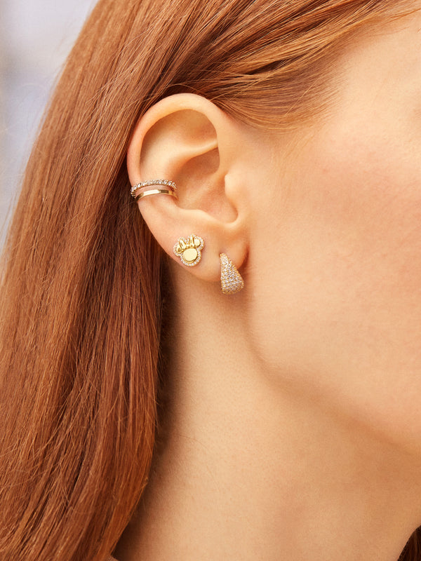 Minnie Mouse Disney Silhouette 18K Gold Plated Sterling Silver Earrings