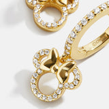 Minnie Mouse Disney 18K Gold Plated Sterling Silver Huggie Charm Earrings - Minnie Mouse