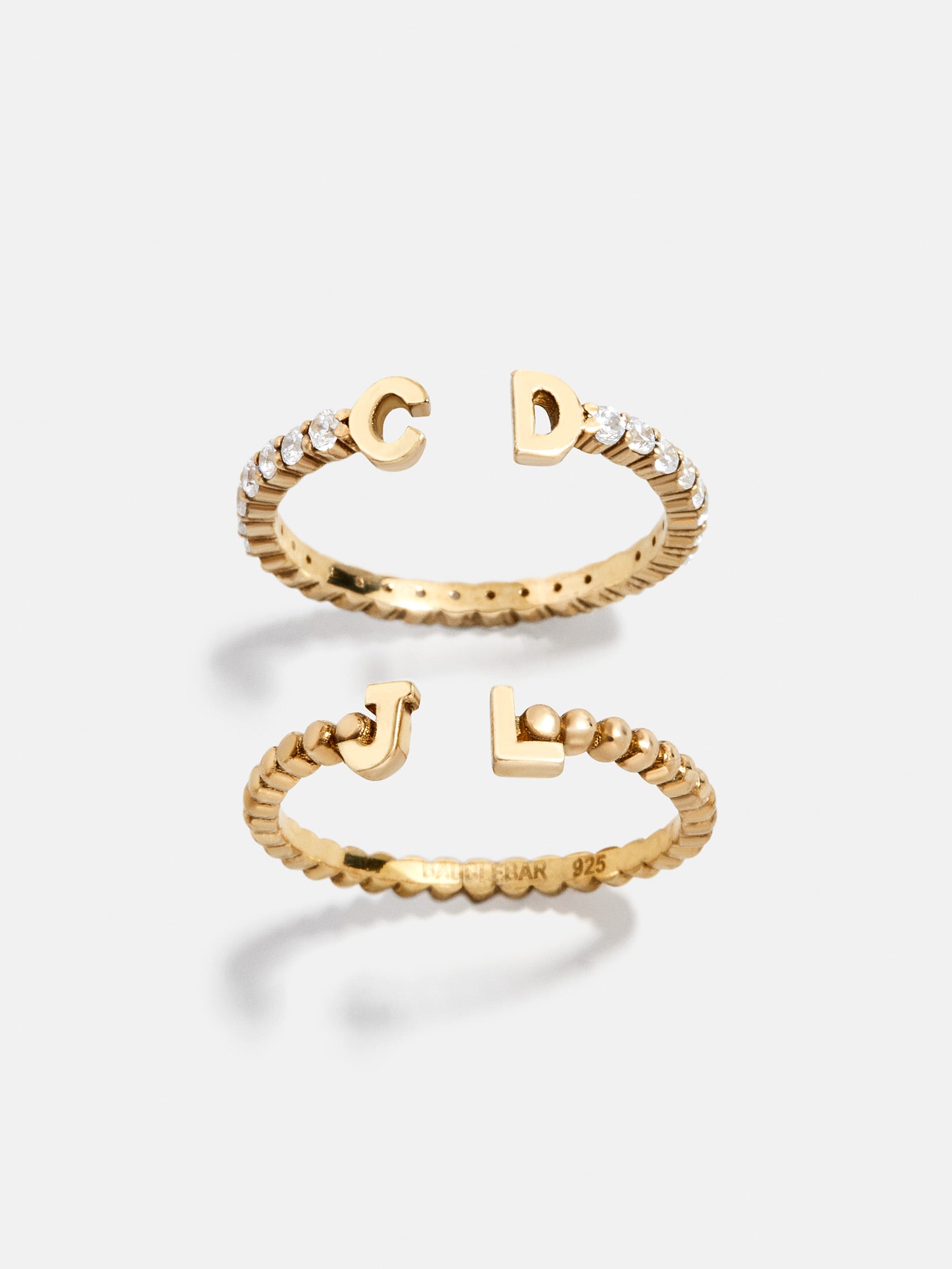 14K Gold Custom Initial Ring - Gold – 14K gold plated sterling silver ...