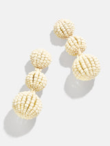 BaubleBar Skylar Earrings - White - Beaded statement earrings