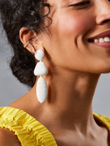BaubleBar Raquel Earrings - White - Threaded statement earrings