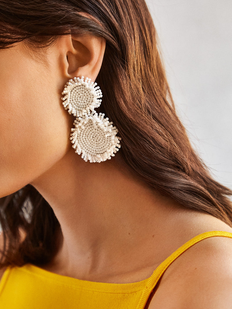 BaubleBar Erin Earrings - White - 
    Beaded statement earrings
  
