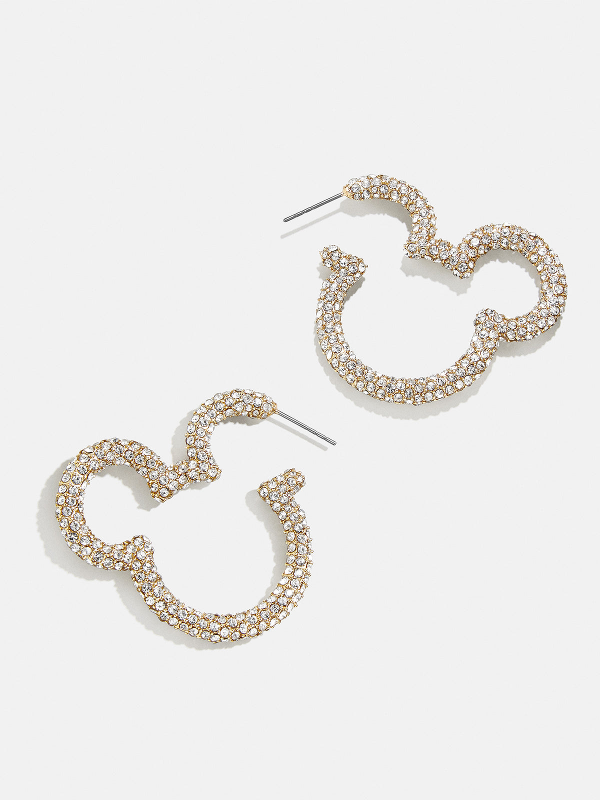 Mickey Mouse Disney Essential Hoop Earrings - Gold/Pavé