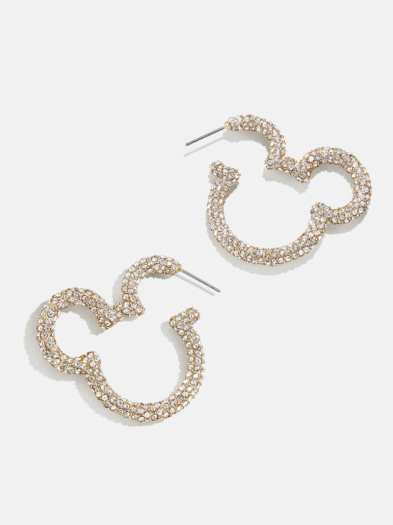 BaubleBar Mickey Mouse Disney Essential Hoop Earrings - Pavé - 
    Disney hoop earrings
  
