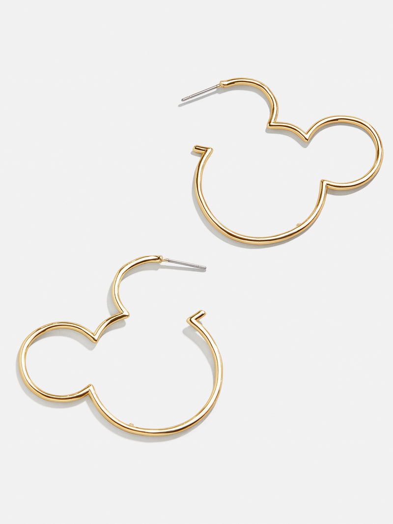 BaubleBar Mickey Mouse Disney Outline Hoop Earrings - Gold - Get Gifting: Enjoy 20% Off​