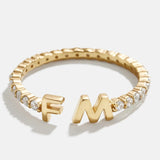 variant:14K Gold Plated Sterling Silver. Pavé Cubic Zirconia Stones