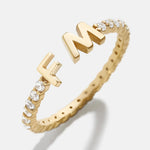 variant:14K Gold Plated Sterling Silver. Pavé Cubic Zirconia Stones
