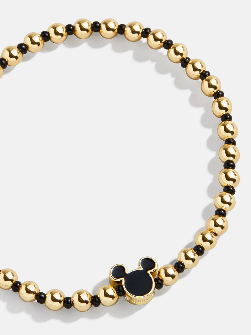 BaubleBar Black - Disney gold beaded stretch bracelet