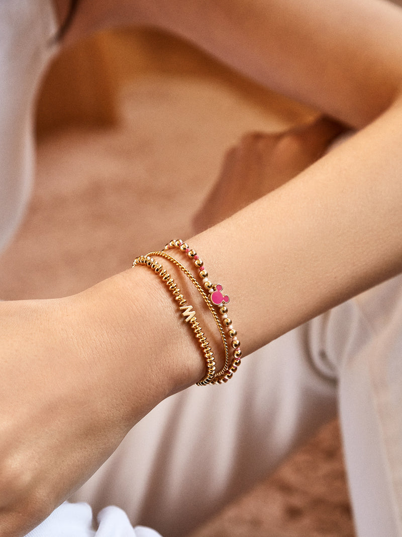 BaubleBar Pink Ombre - Disney gold beaded stretch bracelet