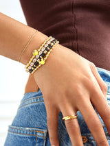 BaubleBar Yellow - Disney gold beaded stretch bracelet