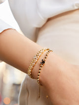 BaubleBar Black - Disney gold beaded stretch bracelet