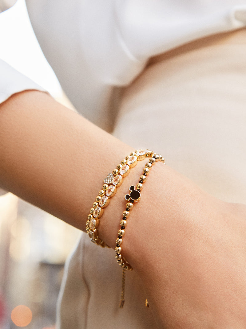 BaubleBar Black - Disney gold beaded stretch bracelet